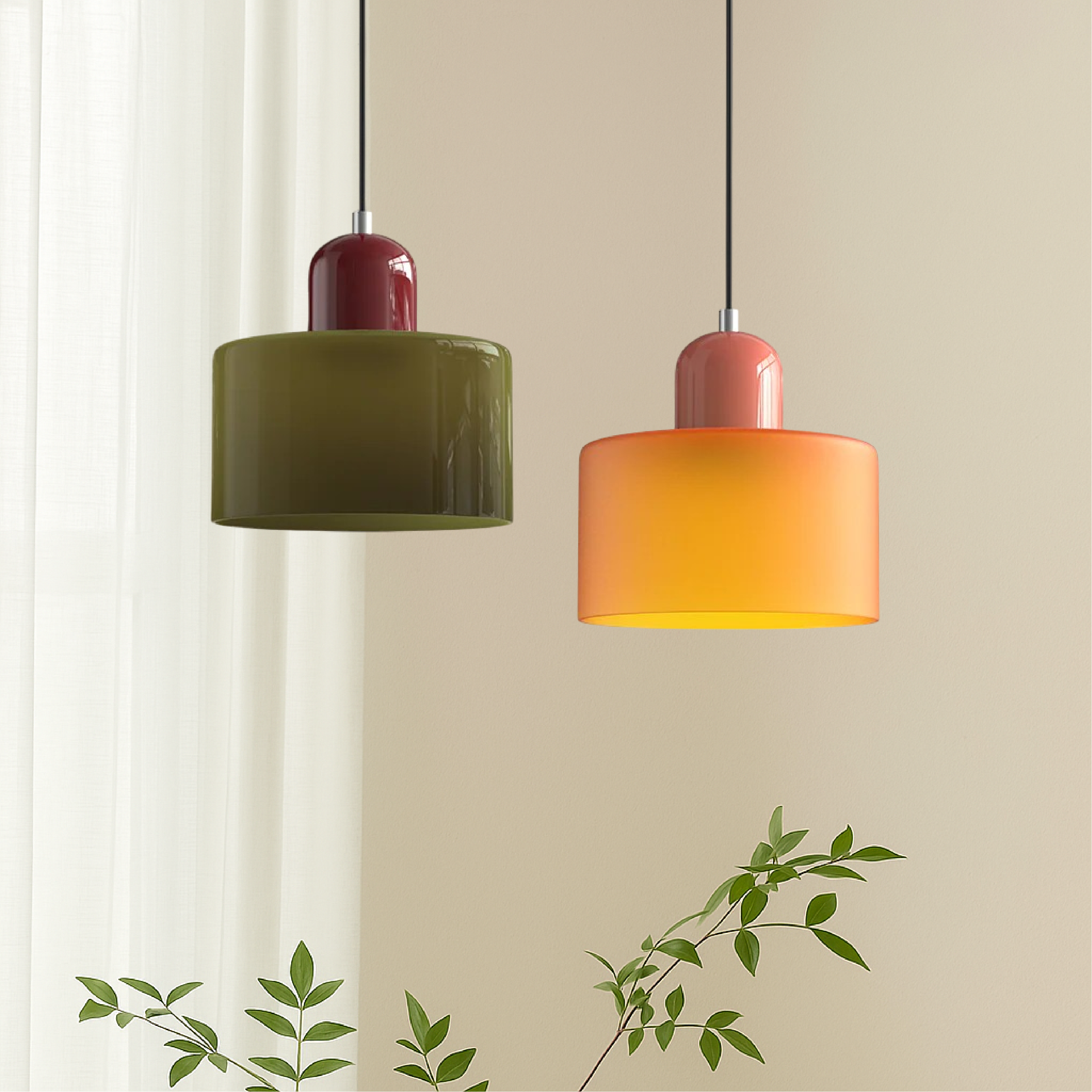 Bauhaus Pendant Light | Geometric Glass Pendant Lighting | Modern Ceiling Light Fixture | Stylish Hanging Lights | Creative LED Pendant Lamp 1