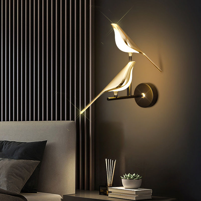 Bird Wall Sconce Light | Decorative Wall Lights Indoor | LED Wall Lamp Fixture | Double Chirpy Bird Lamp 0