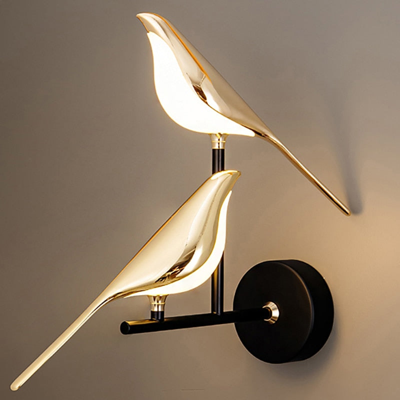 Bird Wall Sconce Light | Decorative Wall Lights Indoor | LED Wall Lamp Fixture | Double Chirpy Bird Lamp 1