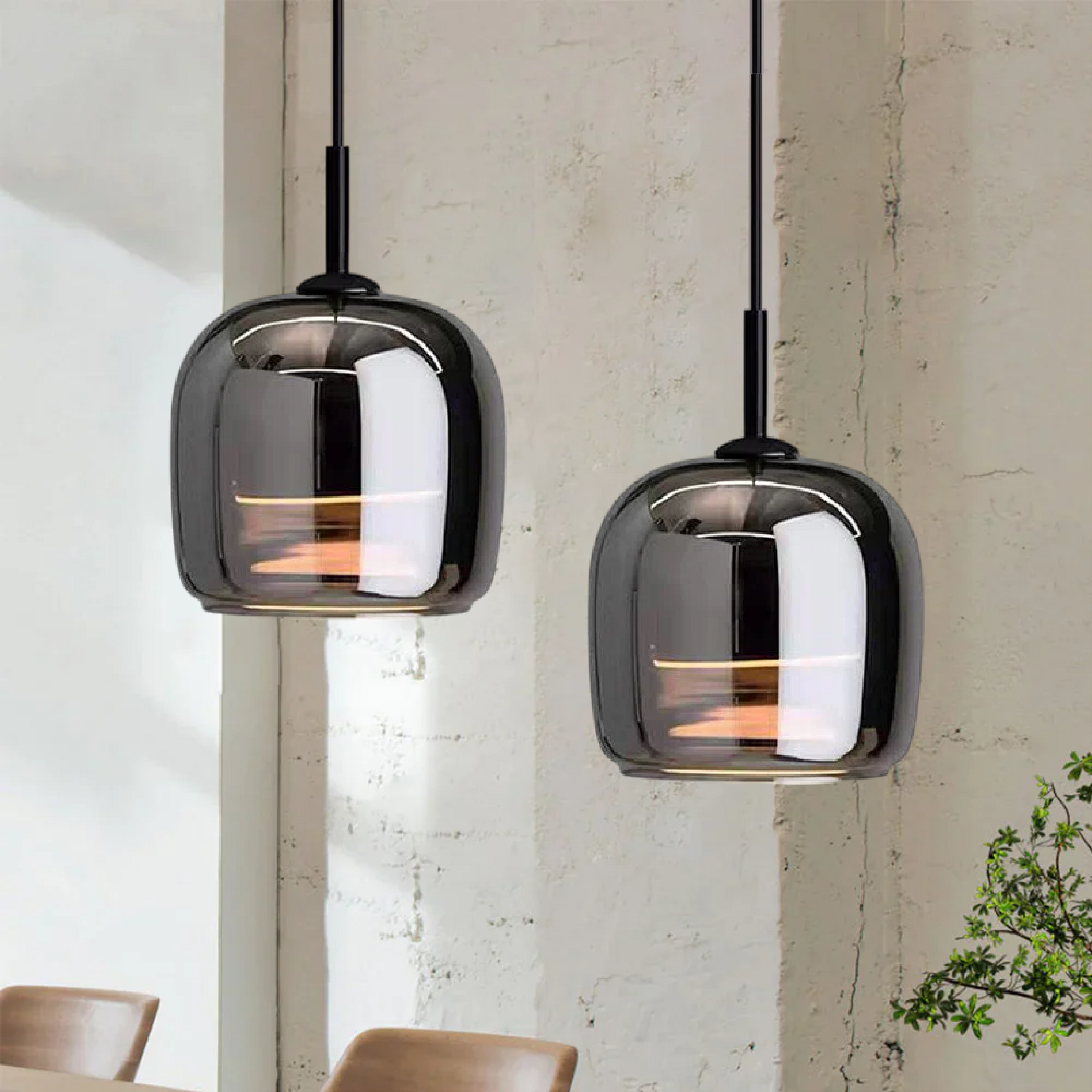 Black Pendant Light | Kitchen Island Lighting Fixture | Modern Glass Pendant Lighting | Elegant Ceiling Light | Nordic Black Glass Chandelier 3