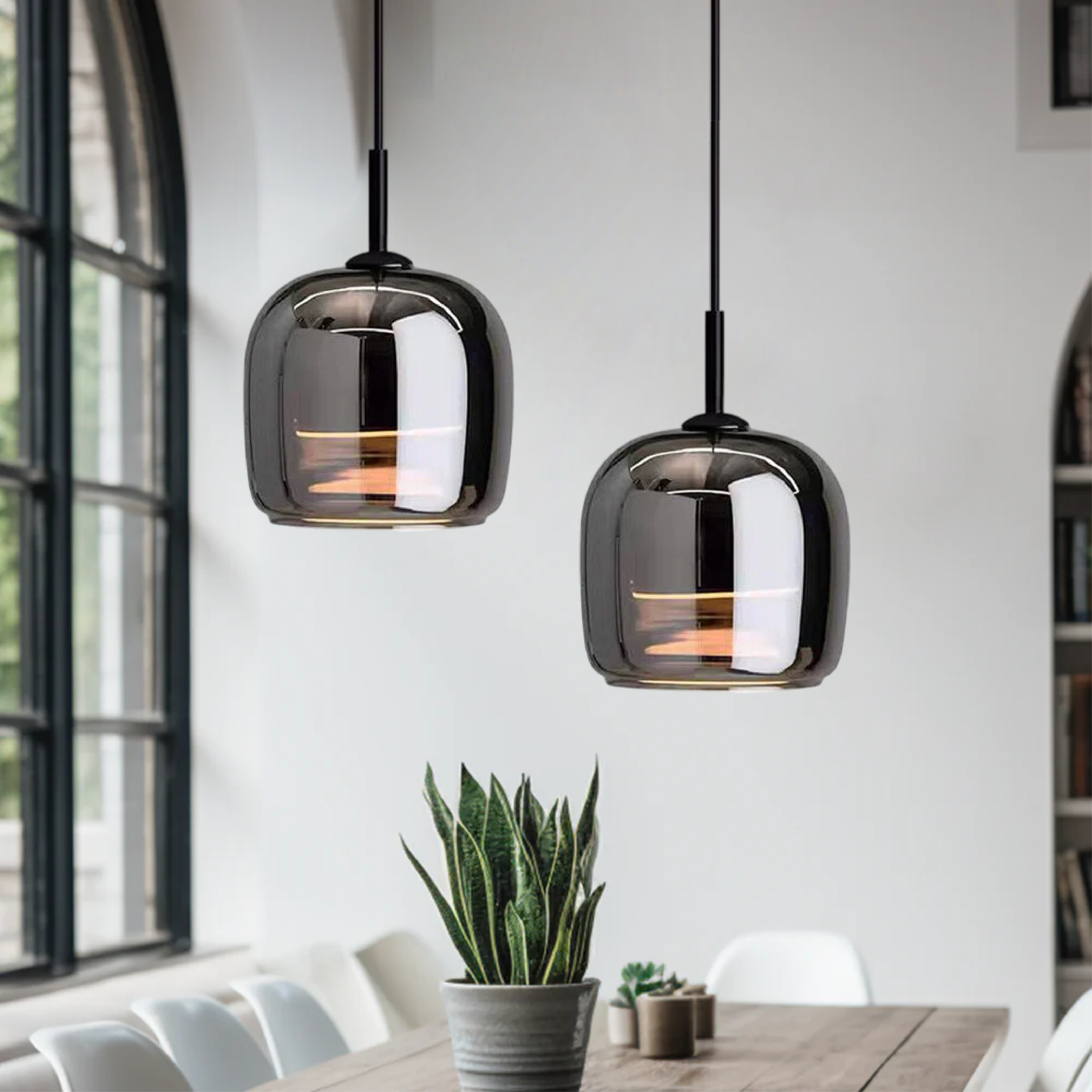 Black Pendant Light | Kitchen Island Lighting Fixture | Modern Glass Pendant Lighting | Elegant Ceiling Light | Nordic Black Glass Chandelier 4