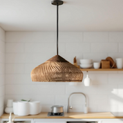 Bohemian Rattan Pendant Light | Handwoven Ceiling Light Fixture | Vintage Hanging Lights | Adjustable Bamboo Pendant | Natural Rattan Home Decor 7