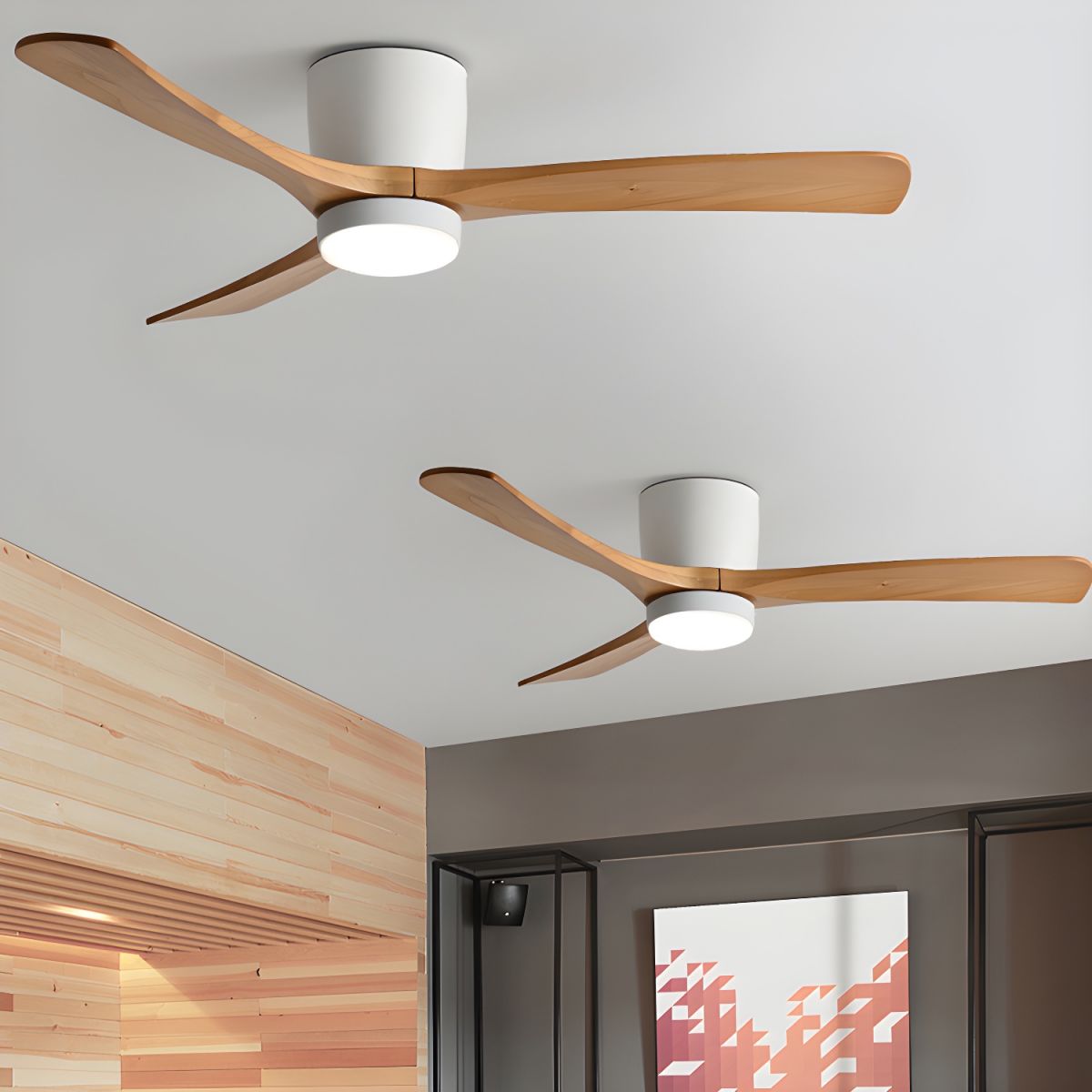 Ceiling Fan with Lights and Remote | Modern Ceiling Fan | Energy-Efficient LED Fixture | Stylish Fan with Light | Natural Wood Blade Ceiling Light for Home 4