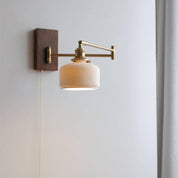 Ceramic Wall Lamp with Wooden Plate | Unique Indoor Wall Lights | Modern Wall Sconces | Stylish Wall Lighting Fixture | Elegant Ceramic Wall Lamp for Home 2