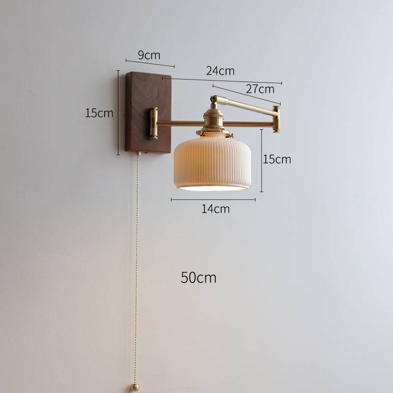 Ceramic Wall Lamp with Wooden Plate | Unique Indoor Wall Lights | Modern Wall Sconces | Stylish Wall Lighting Fixture | Elegant Ceramic Wall Lamp for Home 6