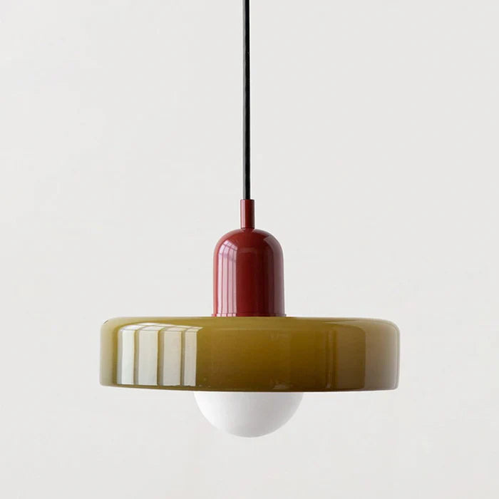 Colorful Glass Pendant Light – Modern Adjustable Height Kitchen Pendant Lighting for Dining and Living Spaces 1