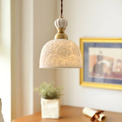 Elegant Ceramic Pendant Light | Vintage Hanging Lamp | Stylish Ceiling Light Fixture | Retro Kitchen Pendant Lighting | Rayna Rose Pendant Light 0