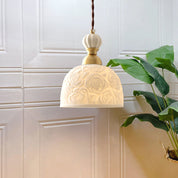 Elegant Ceramic Pendant Light | Vintage Hanging Lamp | Stylish Ceiling Light Fixture | Retro Kitchen Pendant Lighting | Rayna Rose Pendant Light 4