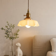 Elegant French Pendant Light | Vintage Glass Pendant Lighting | Adjustable Brass Hanging Light | Timeless Ceiling Fixture | Chic Dining Room Lamp 1