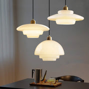 Elegant Glass Pendant Light | Adjustable Kitchen Pendant Lighting | Modern Hanging Fixture | Brass Ceiling Light | Mid-Century Style Pendant Lamp 4