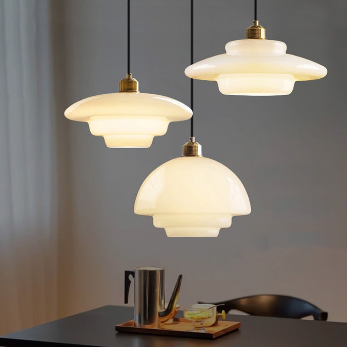 Elegant Glass Pendant Light | Adjustable Kitchen Pendant Lighting | Modern Hanging Fixture | Brass Ceiling Light | Mid-Century Style Pendant Lamp 4