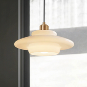 Elegant Glass Pendant Light | Adjustable Kitchen Pendant Lighting | Modern Hanging Fixture | Brass Ceiling Light | Mid-Century Style Pendant Lamp 5