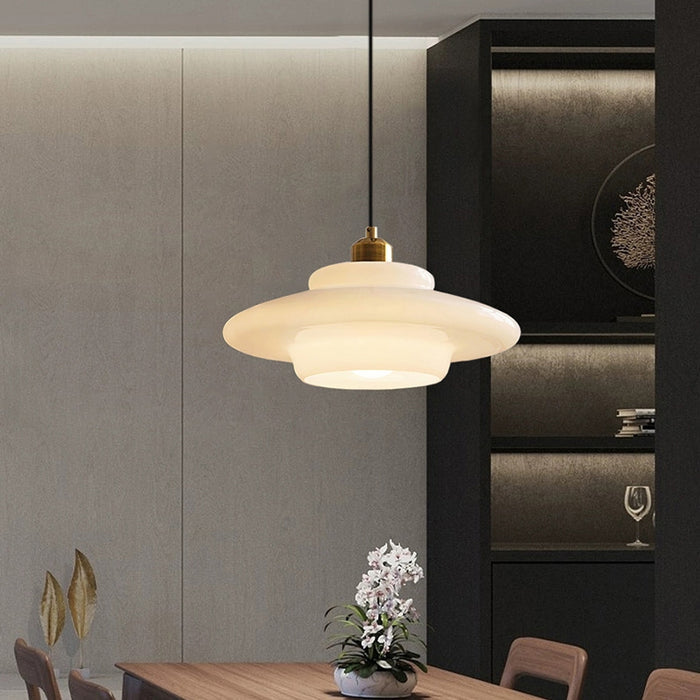 Elegant Glass Pendant Light | Adjustable Kitchen Pendant Lighting | Modern Hanging Fixture | Brass Ceiling Light | Mid-Century Style Pendant Lamp 6