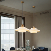 Elegant Glass Pendant Light | Adjustable Kitchen Pendant Lighting | Modern Hanging Fixture | Brass Ceiling Light | Mid-Century Style Pendant Lamp 8