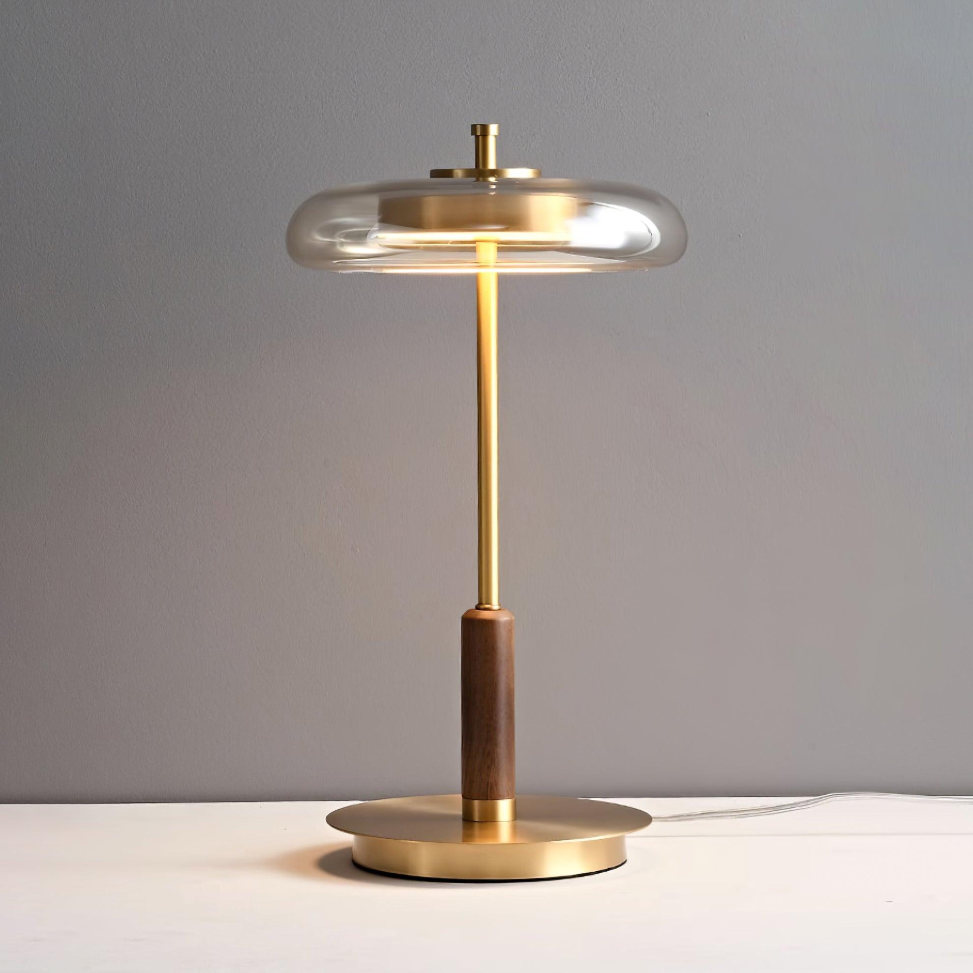 Elegant LED Table Lamp with Glass and Metal Design – Warm White Light for Bedside, Desk or Living Room 1