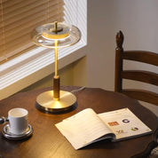Elegant LED Table Lamp with Glass and Metal Design – Warm White Light for Bedside, Desk or Living Room 2