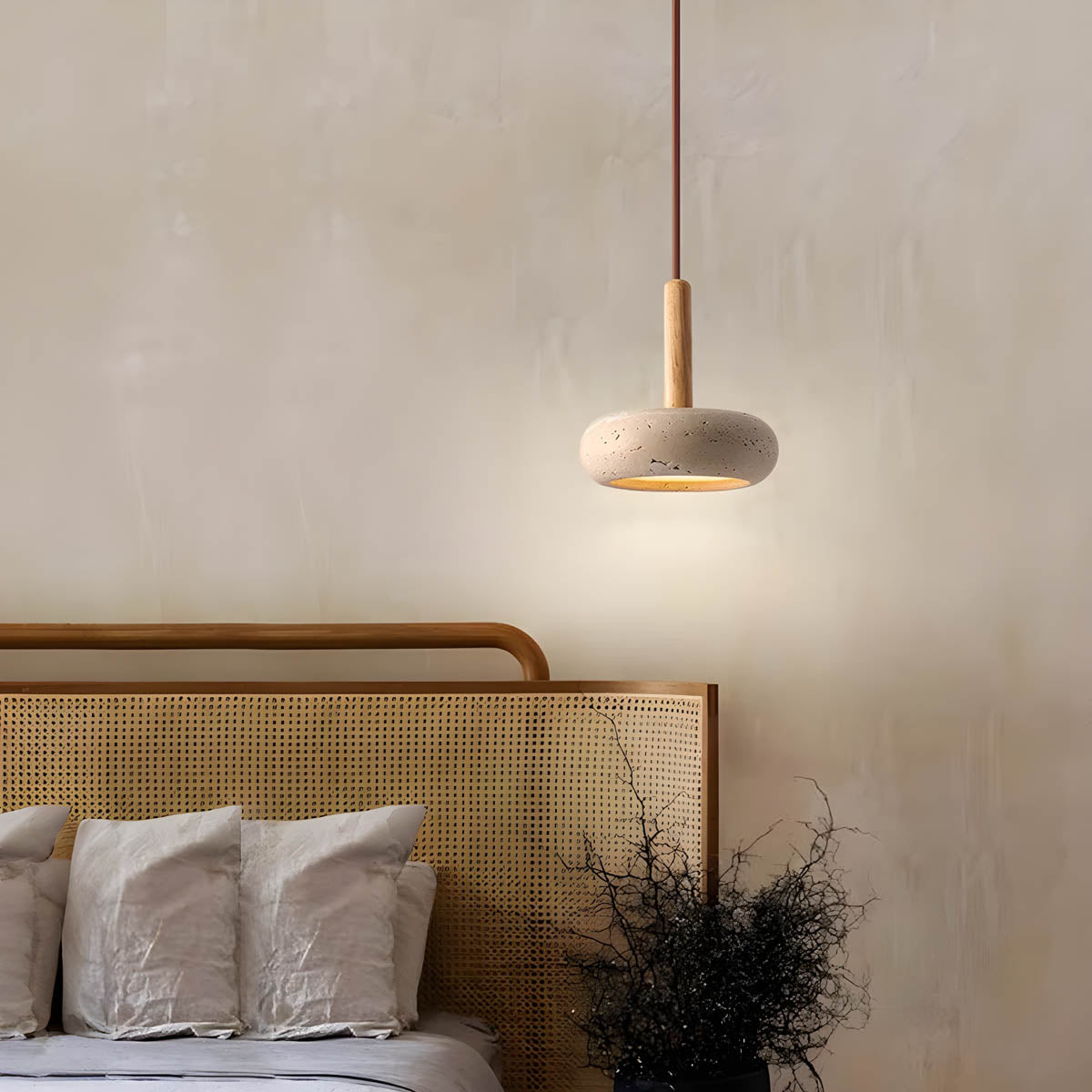 Elegant Pendant Light | Yellow Travertine Kitchen Pendant Lighting | LED Ceiling Fixture | Modern Hanging Lamp | Stylish Interior Pendant for Home 5