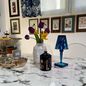 Elegant Table Lamp for Living Room | Dimmable Bedside Table Lamp | Portable Battery Operated Light | Sophisticated Bedroom Lighting | Golden Honey Ray Table Light 3