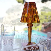 Elegant Table Lamp for Living Room | Dimmable Bedside Table Lamp | Portable Battery Operated Light | Sophisticated Bedroom Lighting | Golden Honey Ray Table Light 8