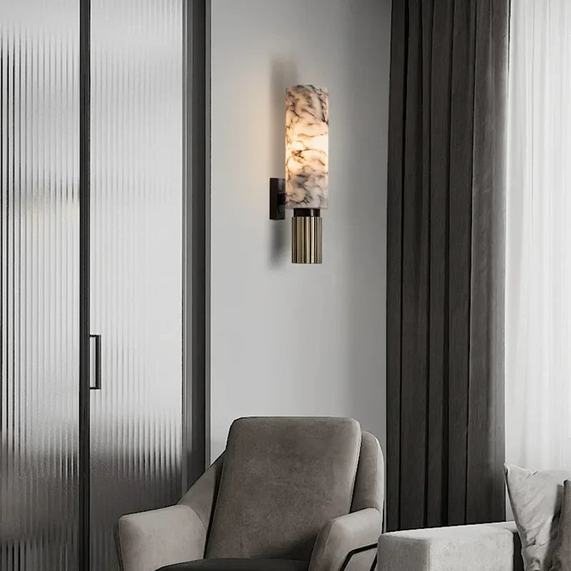 Elegant Wall Sconce Lighting | Modern Marble Wall Lamp | Luxury LED Wall Lights | Chic Wall Sconces for Home | Premium Marble Wall Fixture 4