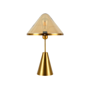 Golden Mushroom Table Lamp | Elegant Bedside Lamp | Modern Desk Light | Stylish Table Lamps for Living Room | Premium Metal and Glass Fixture 0