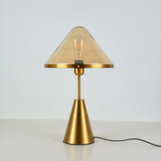 Golden Mushroom Table Lamp | Elegant Bedside Lamp | Modern Desk Light | Stylish Table Lamps for Living Room | Premium Metal and Glass Fixture 2