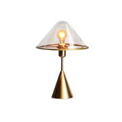 Golden Mushroom Table Lamp | Elegant Bedside Lamp | Modern Desk Light | Stylish Table Lamps for Living Room | Premium Metal and Glass Fixture 6