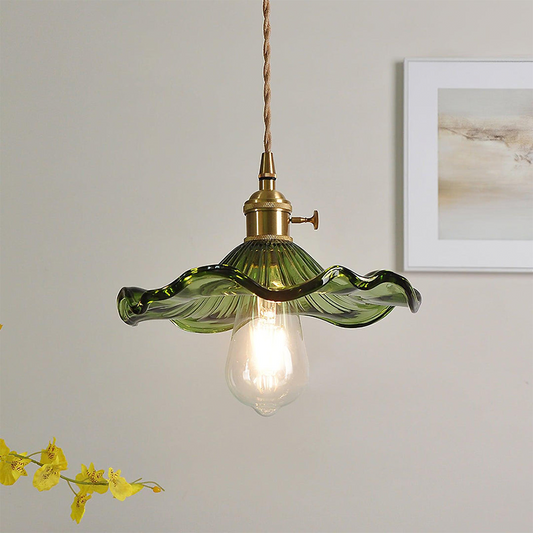 Hibiscus Flower Pendant Light – Elegant Glass Lamp with Adjustable Hanging Length 1