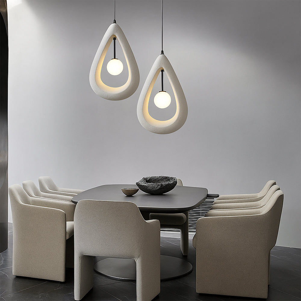 Japandi Pendant Light | Modern Kitchen Pendant Lighting | Elegant Hanging Lights | Minimalist Oval LED Fixture | Stylish Pendant Light for Home 1