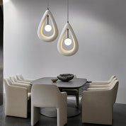 Japandi Pendant Light | Modern Kitchen Pendant Lighting | Elegant Hanging Lights | Minimalist Oval LED Fixture | Stylish Pendant Light for Home 1