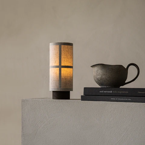 Japanese Silk Table Lamp with Wooden Base – Battery Operated Bedside Table Lamp for Bedroom, Warm White LED Lighting 4