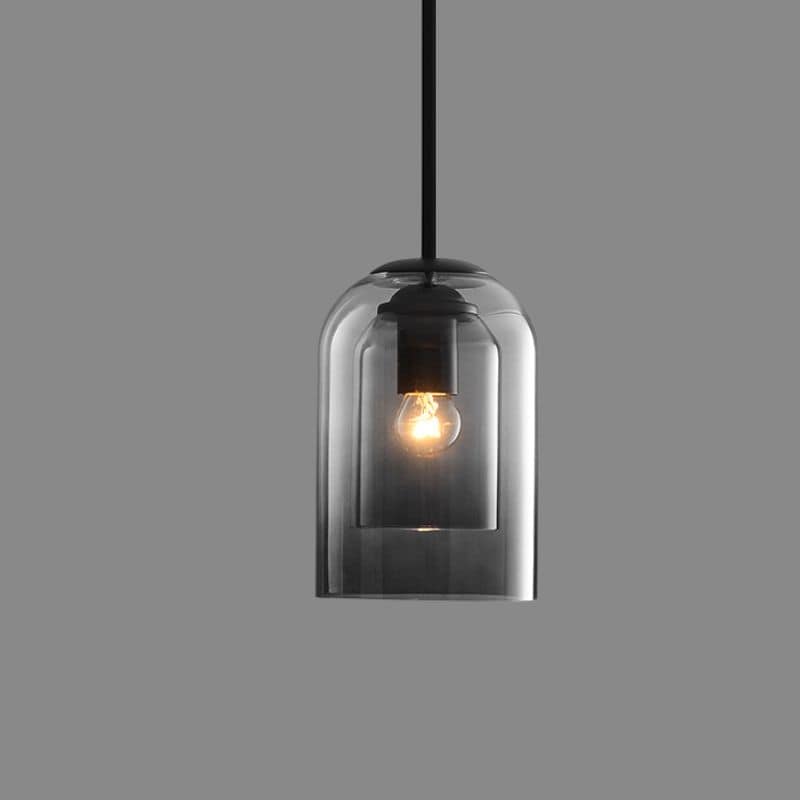 Mid-Century Pendant Light | Double Glass Pendant | Modern Kitchen Lighting | Dimmable Hanging Light | Elegant Fixture for Home 0
