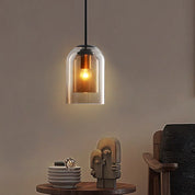 Mid-Century Pendant Light | Double Glass Pendant | Modern Kitchen Lighting | Dimmable Hanging Light | Elegant Fixture for Home 4