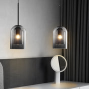 Mid-Century Pendant Light | Double Glass Pendant | Modern Kitchen Lighting | Dimmable Hanging Light | Elegant Fixture for Home 6