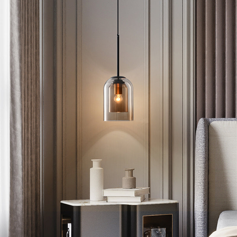 Mid-Century Pendant Light | Double Glass Pendant | Modern Kitchen Lighting | Dimmable Hanging Light | Elegant Fixture for Home 7
