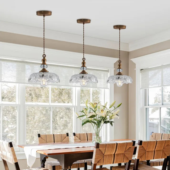 Mid-Century Pendant Light | Glass Pendant Lighting | Kitchen Island Lighting | Modern Kitchen Fixture | Elegant Hanging Light for Home 0
