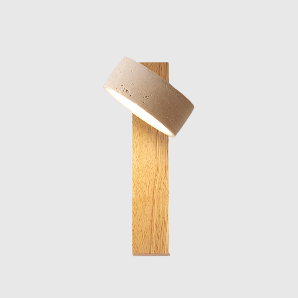 Minimalist Wall Lamp | Off-White Wall Sconce | LED Wall Lights Indoor | Elegant Travertine Lighting | Wabi Sabi Wall Lamp for Home 0