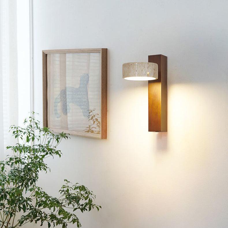 Minimalist Wall Lamp | Off-White Wall Sconce | LED Wall Lights Indoor | Elegant Travertine Lighting | Wabi Sabi Wall Lamp for Home 4