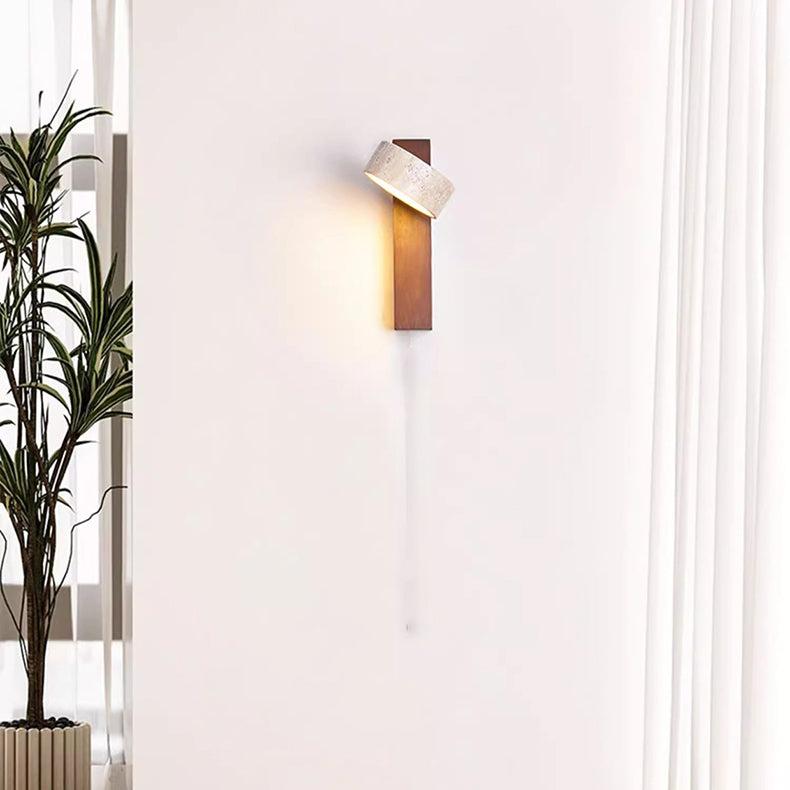 Minimalist Wall Lamp | Off-White Wall Sconce | LED Wall Lights Indoor | Elegant Travertine Lighting | Wabi Sabi Wall Lamp for Home 5