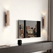 Minimalist Wall Light | Travertine Tube Sconce | Up Down Wall Lamp | Japandi Style Wall Fixture | Natural Stone Sconce for Home Decor 6