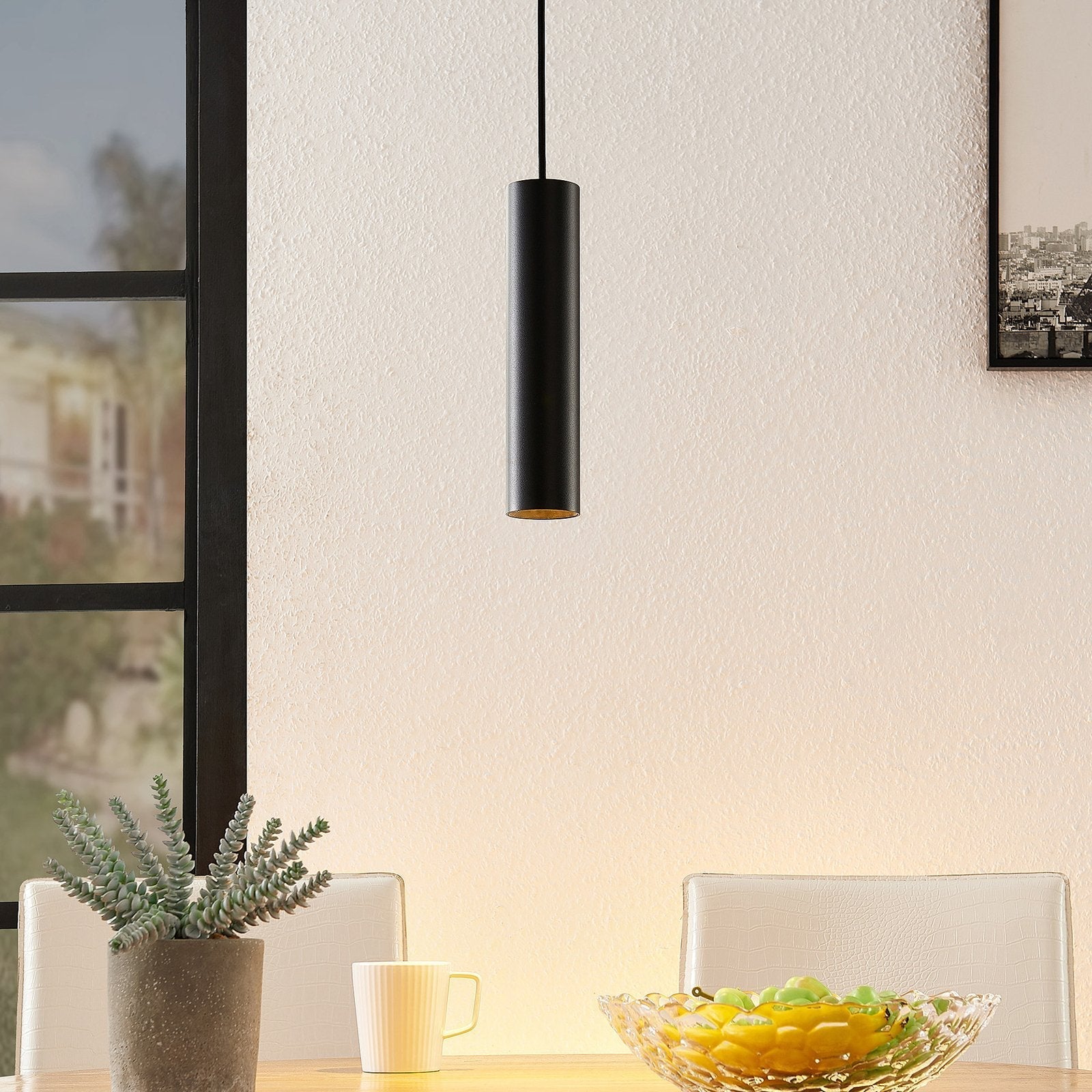Modern Black Pendant Light | Adjustable Kitchen Pendant Lighting | Stylish Hanging Lights | Minimalist Ceiling Fixture | Premium Tube Pendant for Home 1