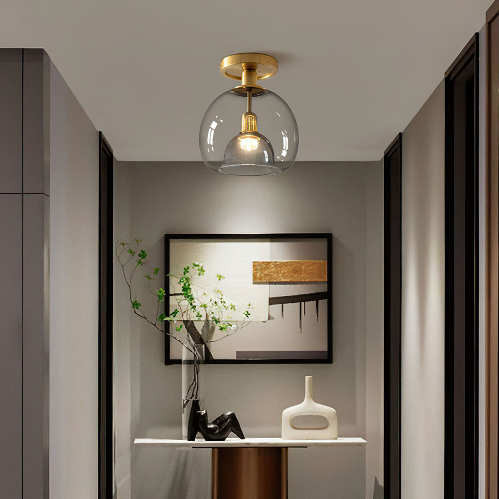 Modern Ceiling Light Fixture | Grey Glass Pendant Light | Minimalist Ceiling Lamp | Stylish Hallway Lighting | Elegant Grey Glass Light for Home 2