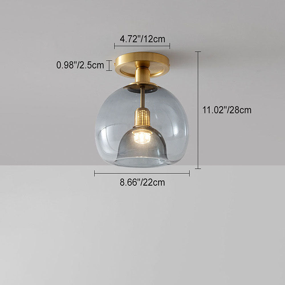 Modern Ceiling Light Fixture | Grey Glass Pendant Light | Minimalist Ceiling Lamp | Stylish Hallway Lighting | Elegant Grey Glass Light for Home 3