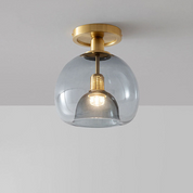 Modern Ceiling Light Fixture | Grey Glass Pendant Light | Minimalist Ceiling Lamp | Stylish Hallway Lighting | Elegant Grey Glass Light for Home 6