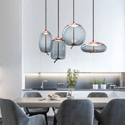 Modern Glass Pendant Light | Adjustable Kitchen Pendant Lighting | Elegant Hanging Fixture | Vintage Style Ceiling Lamp | Hempoiré Rose Gold Pendant Light 2