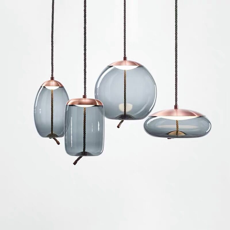 Modern Glass Pendant Light | Adjustable Kitchen Pendant Lighting | Elegant Hanging Fixture | Vintage Style Ceiling Lamp | Hempoiré Rose Gold Pendant Light 4