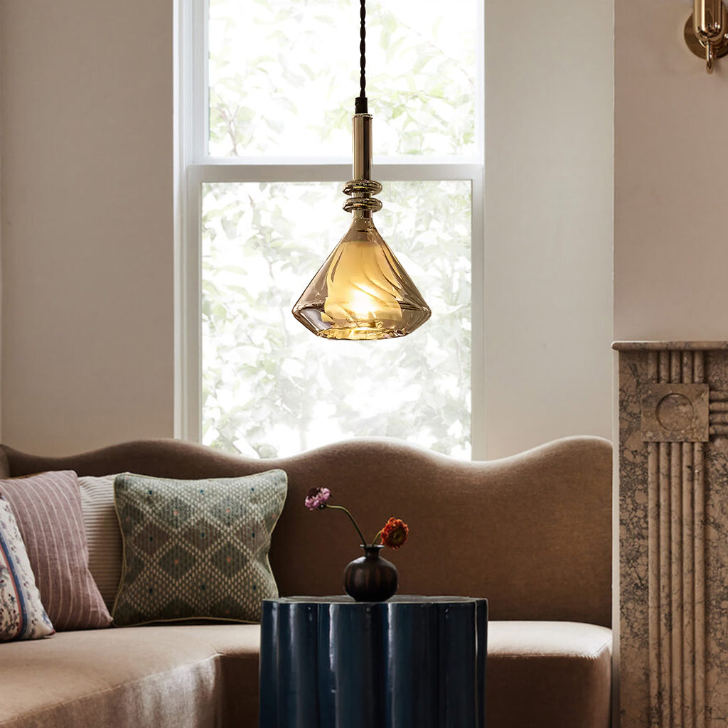 Modern Glass Pendant Light | Artistic Kitchen Pendant Lighting | Spiral Ceiling Fixture | Unique Hanging Light | Glim Creative Starry Sky Pendant 0