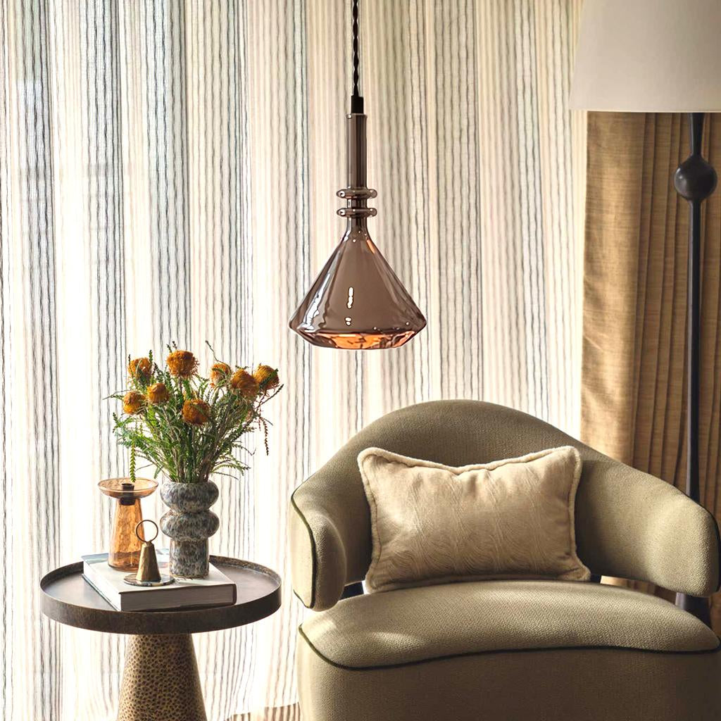 Modern Glass Pendant Light | Artistic Kitchen Pendant Lighting | Spiral Ceiling Fixture | Unique Hanging Light | Glim Creative Starry Sky Pendant 4