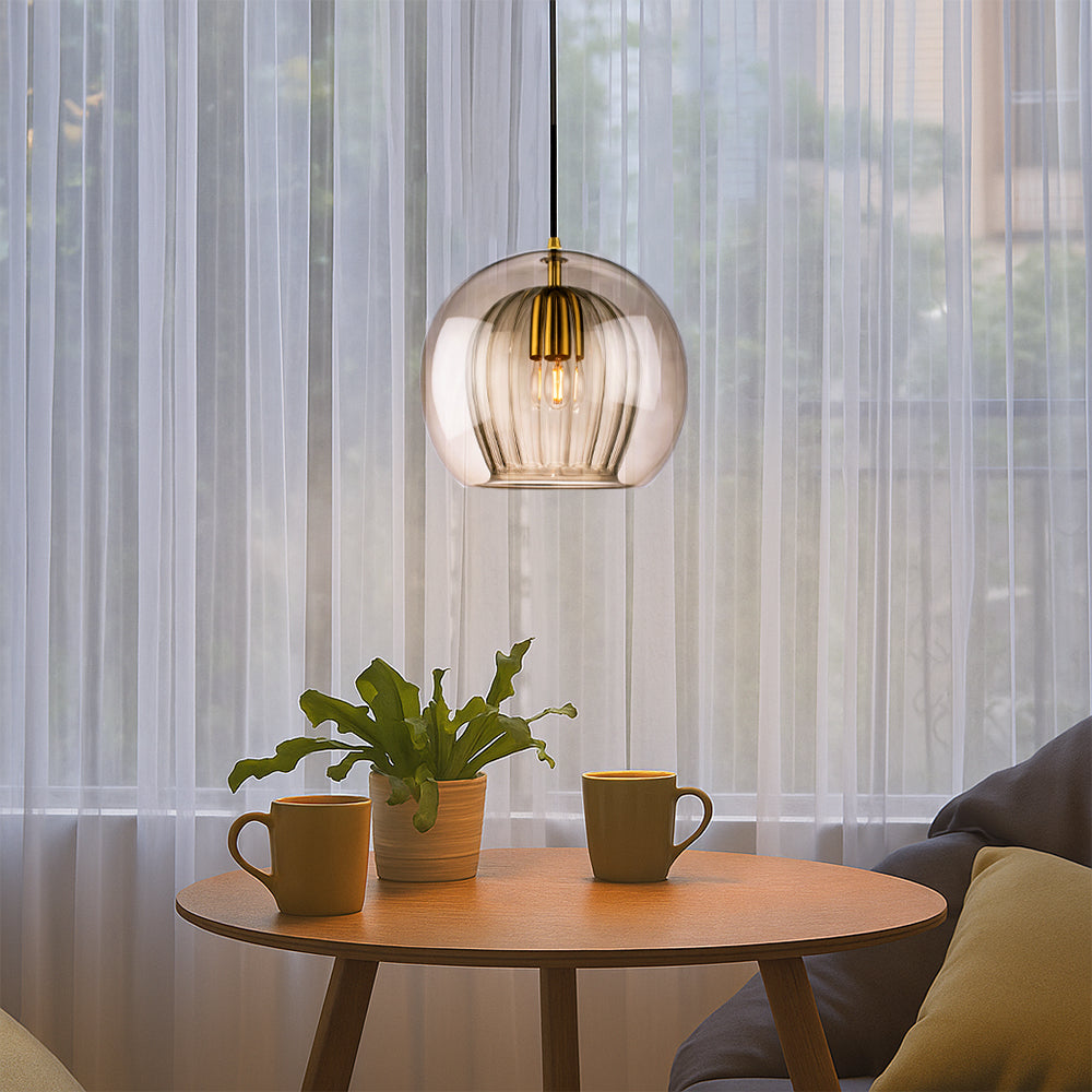 Modern Glass Pendant Light | Kitchen Island Lighting Fixture | Elegant Pendant Lighting for Kitchen Island | Minimalist Glass Pendant Lights | Hira Pendant Light for Dining Area 1