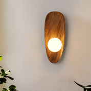 Modern Globe Wall Light | Minimalist LED Wall Sconces | Solid Wood Base Fixture | Warm White Sconce Light | Elegant Wall Lamp for Home 1